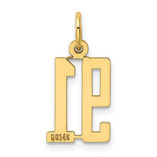 14k Yellow Gold Small Polished Elongated 91 Charm
