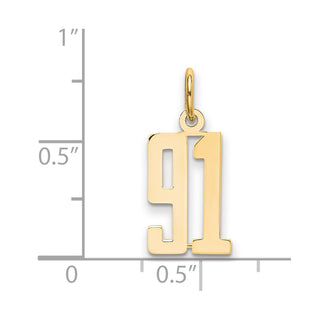 14k Yellow Gold Small Polished Elongated 91 Charm