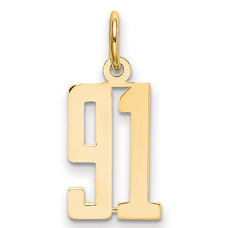 14k Yellow Gold Small Polished Elongated 91 Charm