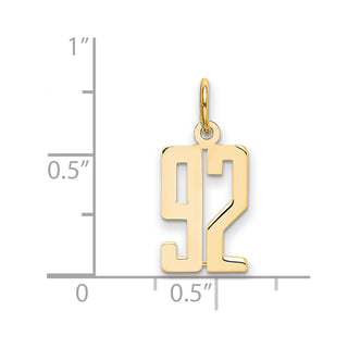 14k Yellow Gold Small Polished Elongated 92 Charm