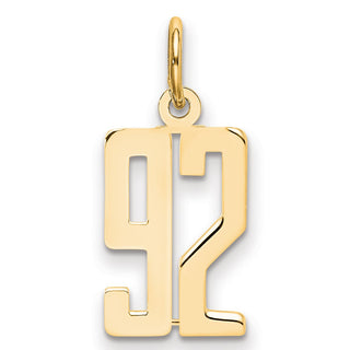 14k Yellow Gold Small Polished Elongated 92 Charm