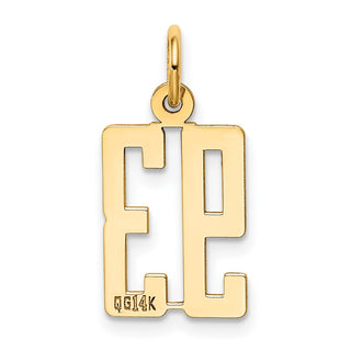 14k Yellow Gold Small Polished Elongated 93 Charm