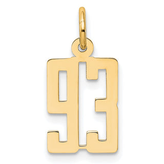 14k Yellow Gold Small Polished Elongated 93 Charm