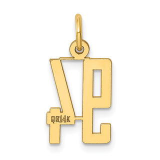 14k Yellow Gold Small Polished Elongated 94 Charm
