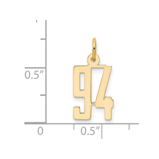 14k Yellow Gold Small Polished Elongated 94 Charm