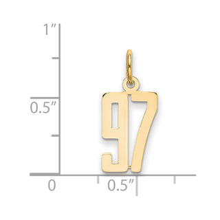 14k Yellow Gold Small Polished Elongated 97 Charm