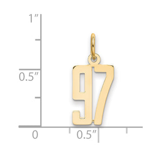 14k Yellow Gold Small Polished Elongated 97 Charm