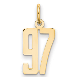 14k Yellow Gold Small Polished Elongated 97 Charm