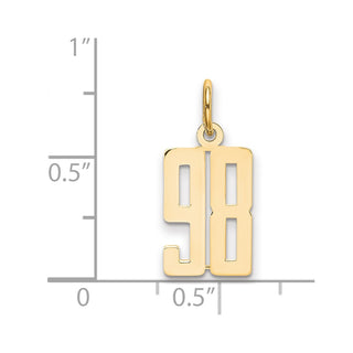 14k Yellow Gold Small Polished Elongated 98 Charm