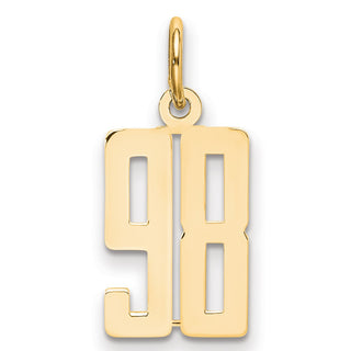 14k Yellow Gold Small Polished Elongated 98 Charm