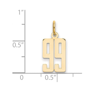 14k Yellow Gold Small Polished Elongated 99 Charm