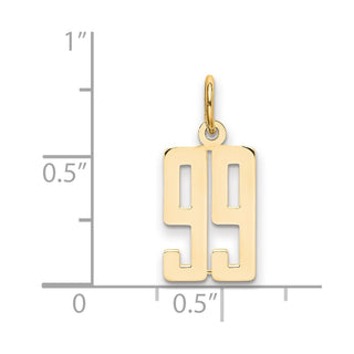 14k Yellow Gold Small Polished Elongated 99 Charm