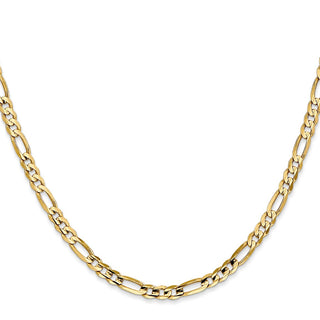 20" 14k Yellow Gold 4mm Concave Open Figaro Chain Necklace