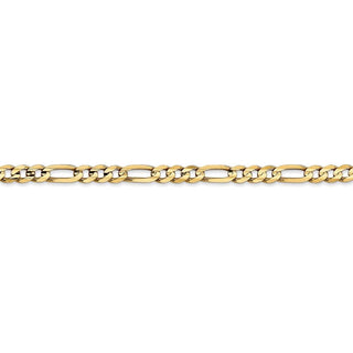 24" 14k Yellow Gold 4mm Concave Open Figaro Chain Necklace