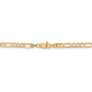 24" 14k Yellow Gold 4mm Concave Open Figaro Chain Necklace