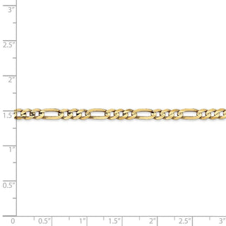 24" 14k Yellow Gold 4mm Concave Open Figaro Chain Necklace