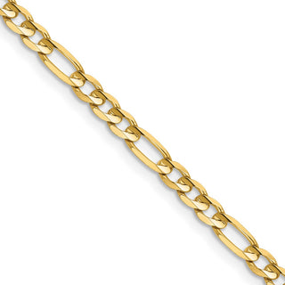 20" 14k Yellow Gold 4mm Concave Open Figaro Chain Necklace
