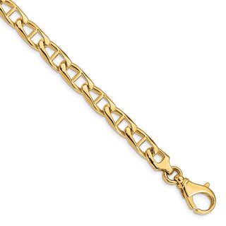 9" 14k Yellow Gold 6.9mm Hand-polished Anchor Link Bracelet