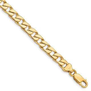 8" 14k Yellow Gold 6.5mm Hand-polished Fancy Link Bracelet LK147