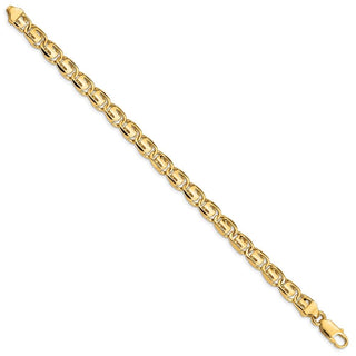 8" 14k Yellow Gold 7.5mm Hand-polished Fancy Link Bracelet LK200