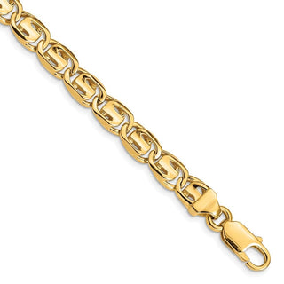 8" 14k Yellow Gold 7.5mm Hand-polished Fancy Link Bracelet LK200