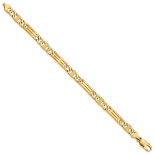 8" 14k Yellow Gold 7mm Hand-polished Fancy Link Bracelet