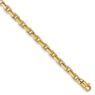 9" 14k Yellow Gold 4.2mm Hand-Polished Fancy Link Bracelet