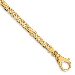 9" 14k Yellow Gold 5.8mm Polished Fancy Link Chain Bracelet