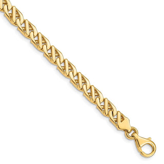 9" 14k Yellow Gold 6.1mm Hand-polished Fancy Link Bracelet