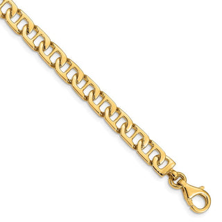 8" 14k Yellow Gold 6.5mm Hand-polished Fancy Anchor Link Bracelet