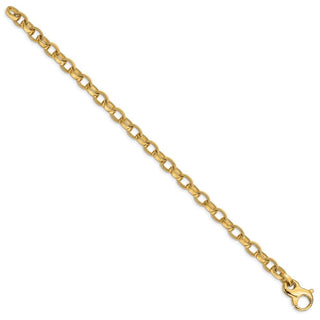 8.5" 14k Yellow Gold 6.2mm Hand-polished Fancy Link Bracelet