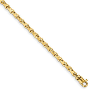 7" 14k Yellow Gold 3.3mm Hand-polished Fancy Link Bracelet