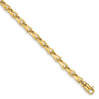 9" 14k Yellow Gold 3.9mm Hand-polished Fancy Link Bracelet
