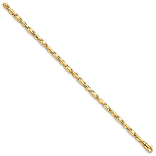 7" 14k Yellow Gold 4mm Hand-polished Fancy Link Bracelet