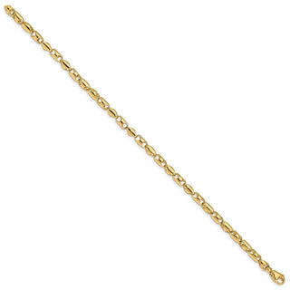 8.5" 14k Yellow Gold 4.1mm Fancy Barrel Link Bracelet