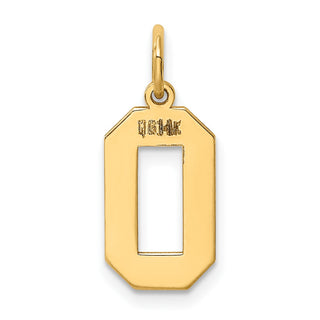 14k Yellow Gold Medium Polished Number 0 Charm