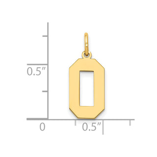 14k Yellow Gold Medium Polished Number 0 Charm