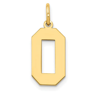 14k Yellow Gold Medium Polished Number 0 Charm
