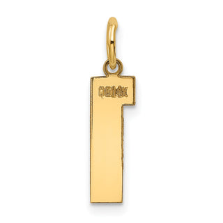 14k Yellow Gold Medium Polished Number 1 Charm