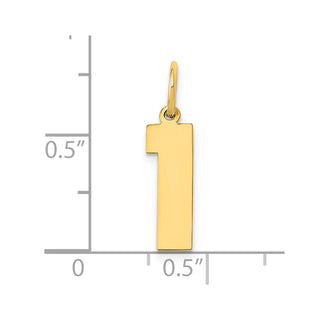 14k Yellow Gold Medium Polished Number 1 Charm