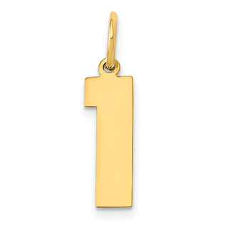 14k Yellow Gold Medium Polished Number 1 Charm