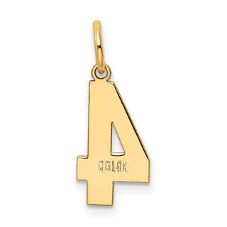 14k Yellow Gold Medium Polished Number 4 Charm