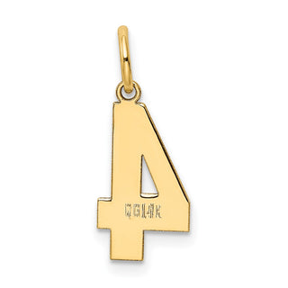 14k Yellow Gold Medium Polished Number 4 Charm