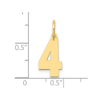 14k Yellow Gold Medium Polished Number 4 Charm