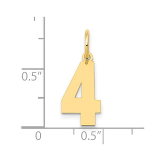 14k Yellow Gold Medium Polished Number 4 Charm