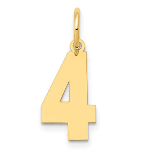 14k Yellow Gold Medium Polished Number 4 Charm