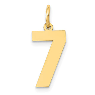 14k Yellow Gold Medium Polished Number 7 Charm