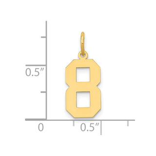 14k Yellow Gold Medium Polished Number 8 Charm