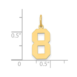14k Yellow Gold Medium Polished Number 8 Charm