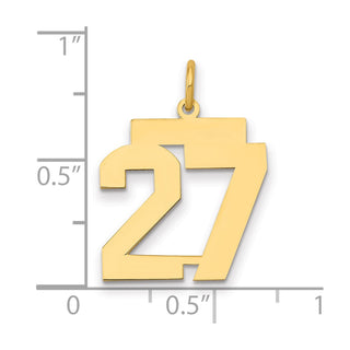 14k Yellow Gold Medium Polished Number 27 Charm LM27